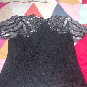 Laurence Kazar beaded sequined top